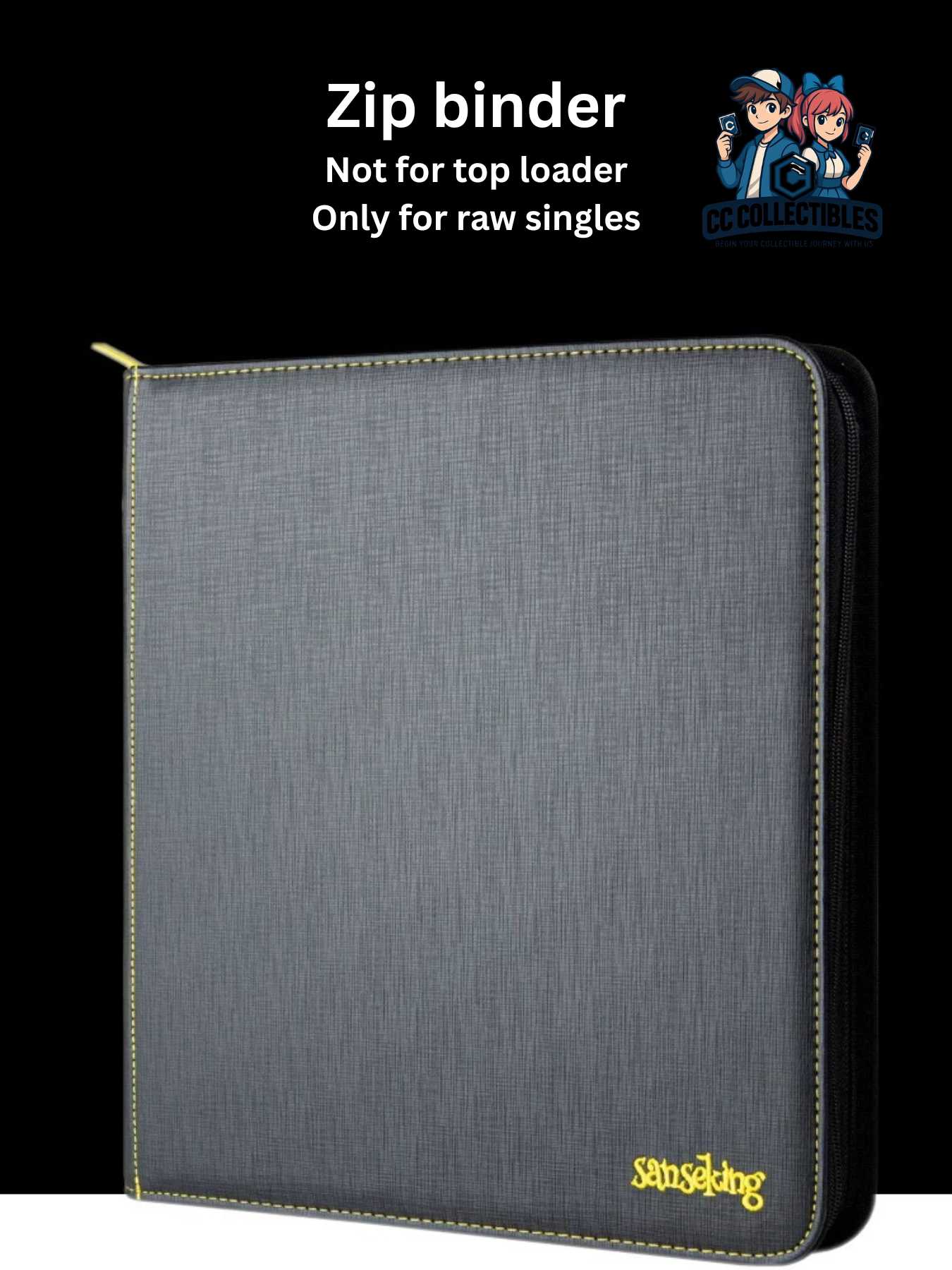 Black Trading Card Binder with zip (160/480 slots)